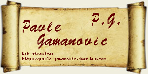 Pavle Gamanović vizit kartica